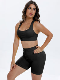 Vweda Scoop Neck Wide Strap Top and Shorts Active Set