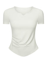 Notched Short Sleeve Active T-Shirt