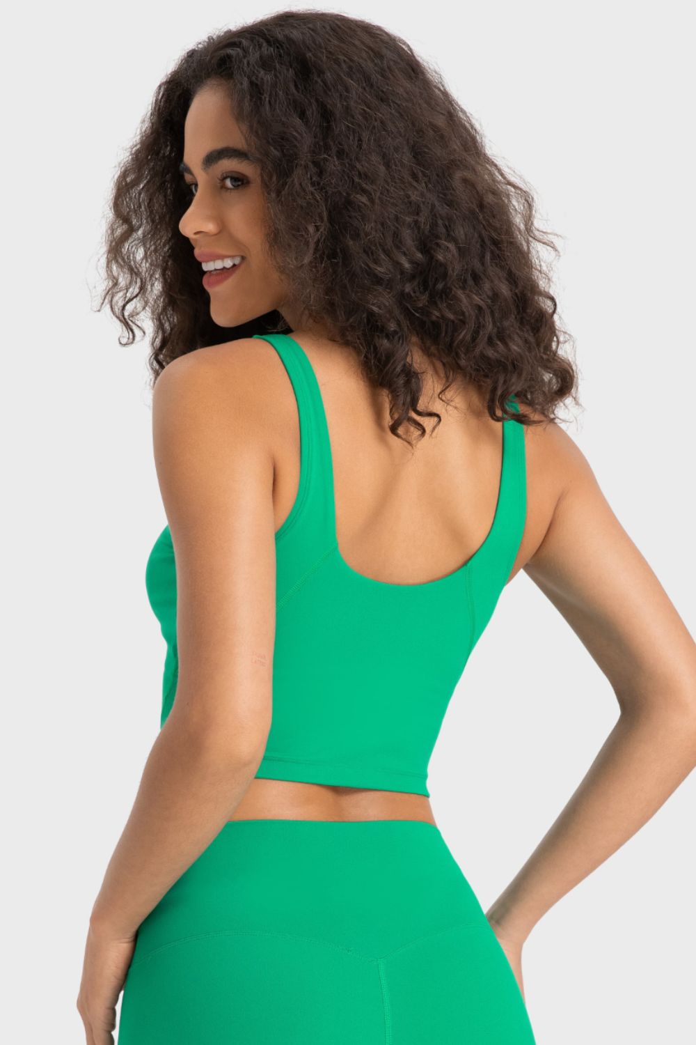 Deep V-Neck Crop Sports Bra