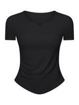 Notched Short Sleeve Active T-Shirt